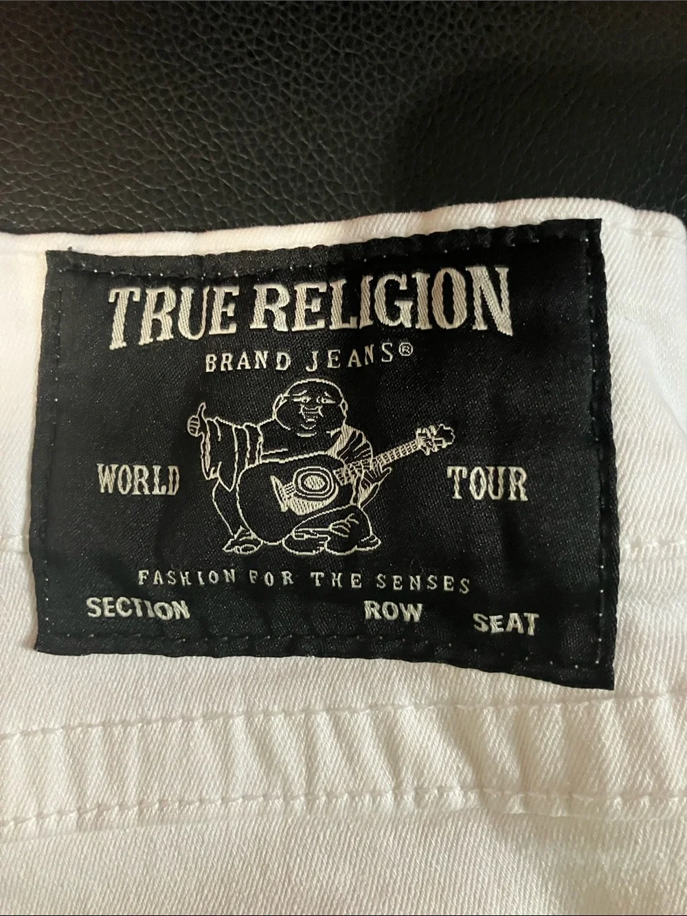 True Religion White Slim Back-Pocket Jeans